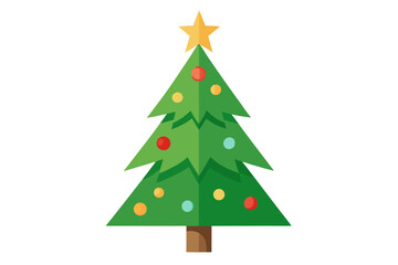 Obraz premium Christmas tree white background 