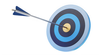 A colorful target with a dart hitting the bullseye for precision and accuracy.