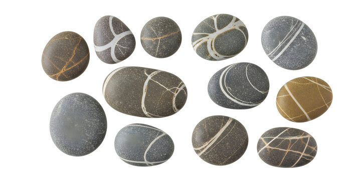 Stone Circle Pattern. abstract pebble design, natural texture background, isolated png