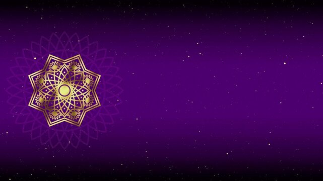 Golden mandala ramdan eid mubarak seamless looping in gold brown color. Perfect for ramadan eid mubarak greeting and wedding events.
