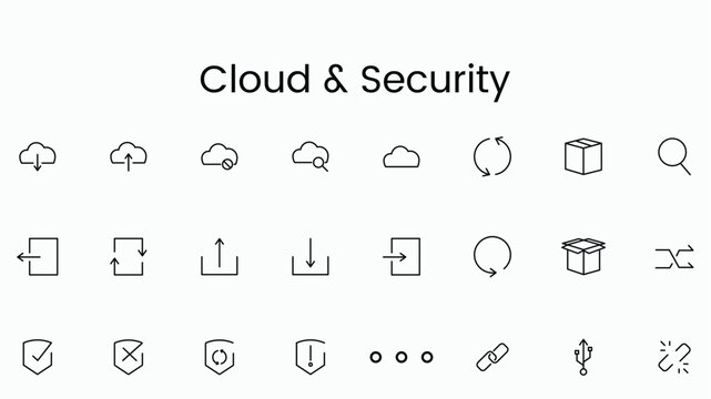 Cloud Security Icon &ndash; Data Protection and Cybersecurity Vector