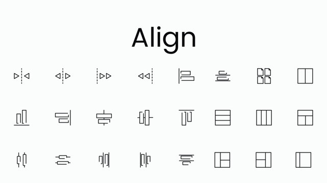 Text Align Icons Set &ndash; Left Center Right Justify Vector Collection