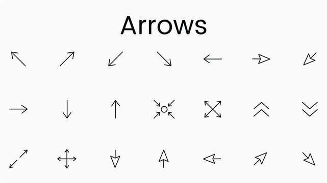 Minimal Arrow Icons &ndash; Interface Navigation Elements