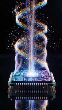 Futuristic Quantum Computing Device with Light Emission