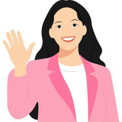 Illustration of Woman Smiling
