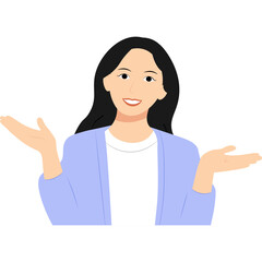 Illustration of Woman Smiling
