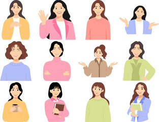 Illustration of Woman Smiling
