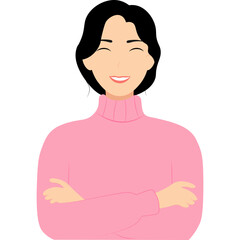 Illustration of Woman Smiling
