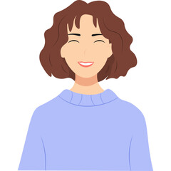 Illustration of Woman Smiling

