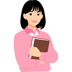 Illustration of Woman Smiling
