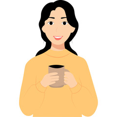 Illustration of Woman Smiling
