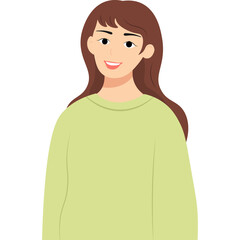 Illustration of Woman Smiling
