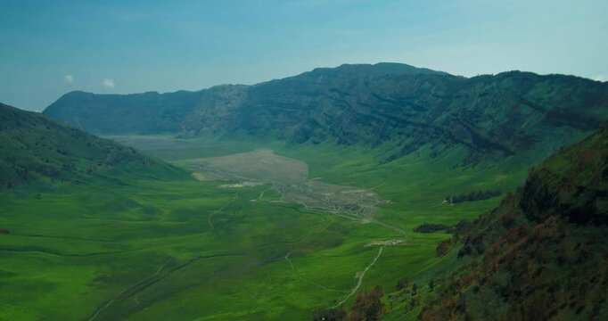 Peaceful Mountain Horizon Landscape in East Java Indonesia