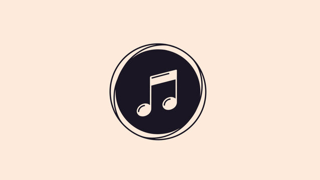 Simple Music Note Icon in a Circle.