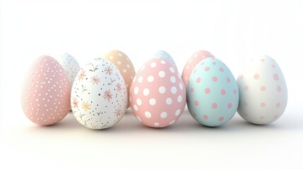 Fototapeta premium Happy Easter day with Colorful Easter eggs,Spring holiday,Happy easter eggs,festive clip art,Happy Easter greeting card, poster, banner template,april festive concept.