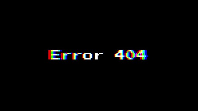 Digital glitch effect highlighting an 'Error 404' message, conveying a page not found or a broken link experience on a modern computer display, representing internet connectivity issues
