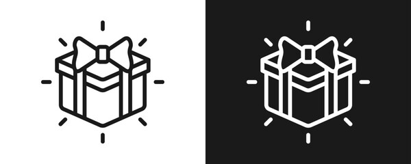 Obraz premium Gifts Icon Set Outline In White And Black Background