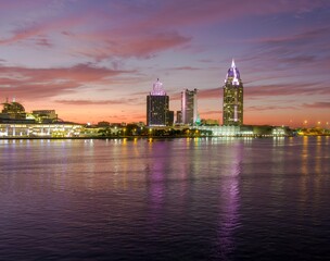 Fototapeta premium Downtown Mobile, Alabama at sunset