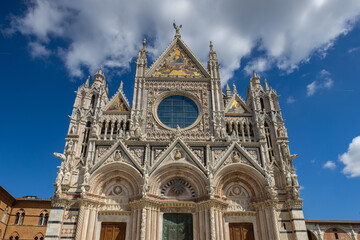 Siena Cathedral. Famous dominates of the Piazza del Duomo