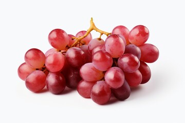 Naklejka premium Red grapes bunch sitting on a white background, representing healthy organic food