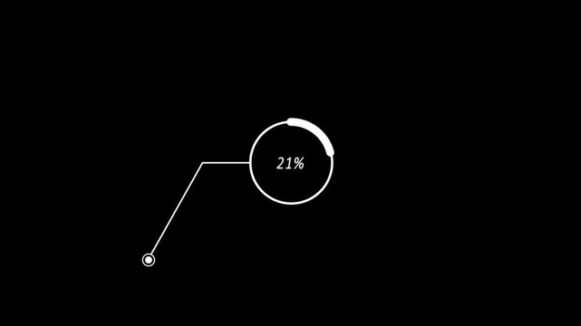 21% percent call out pie chart motion graphic animation on black background . 21 percent circle loading chart diagrams. Perfect for presentations and business reports.