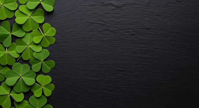 St patrick's day shamrocks on black background