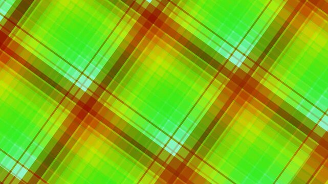 Vibrant Green Plaid Pattern Background Animation.