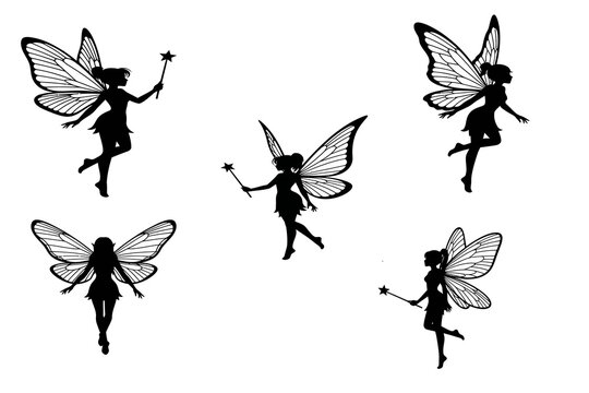 Fairy Silhouette Vector Magic Set