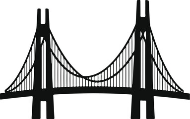 Fototapeta premium Gemini saidThe iconic Golden Gate suspension bridge spans the deep blue water of the San Francisco bay, connecting the California coast to the city skyline under a vast sky at sunset