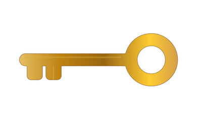 golden key on a white background,