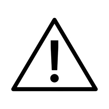 Warning sign vector image showing a bold exclamation mark inside a triangle to alert users of potential hazards, errors, or important safety notices.