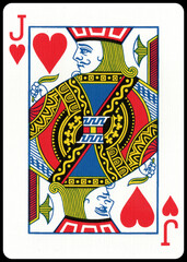 Jack of Hearts Playing Card Isolated on White Background &ndash; Classic Red Suit Casino Game Symbol