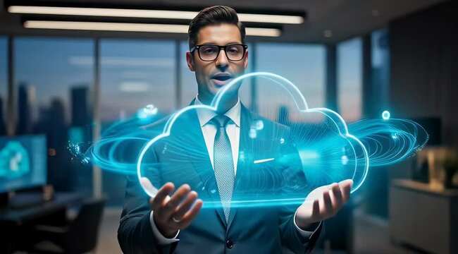 Cloud Computing and Digital Data Storage Technology Concept