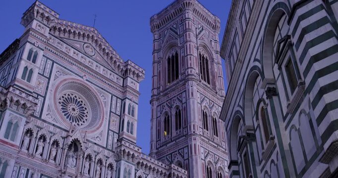 Florence Cathedral and Giotto&rsquo;s Campanile at Sunset, Tuscany Italy