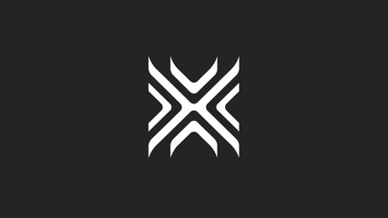 Abstract Geometric Symbol Design White on Black.