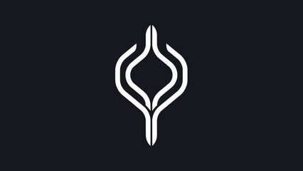 Obraz premium Abstract White Symbol on Dark Background Minimalist Design.