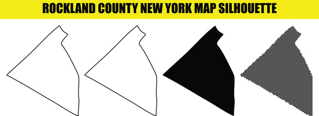 Rockland county New York map silhouette vector illustration featuring outline and dotted variations for geographic projects © Md Asif Shahnaoaz