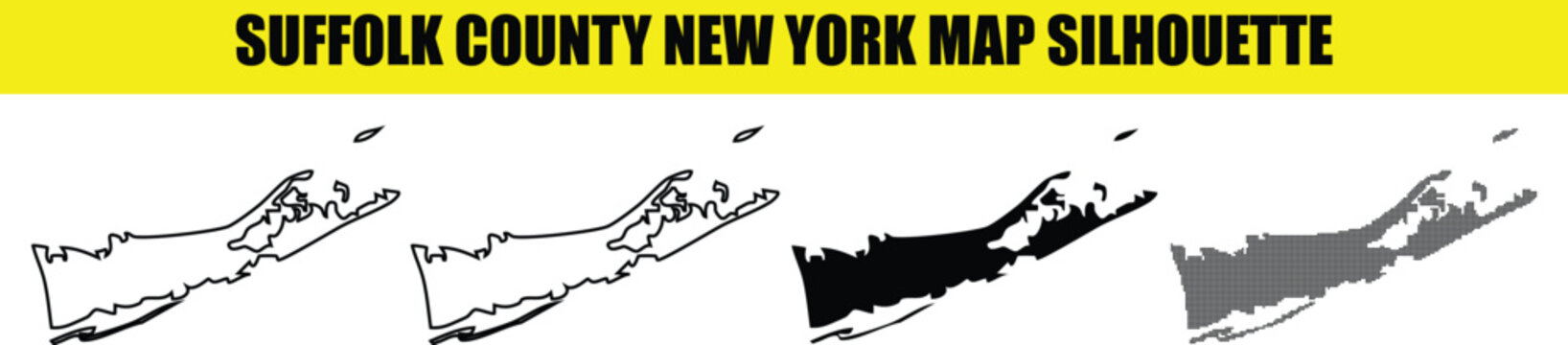 suffolk county new york map silhouette new york maps suffolk county map usa county map black and white vector