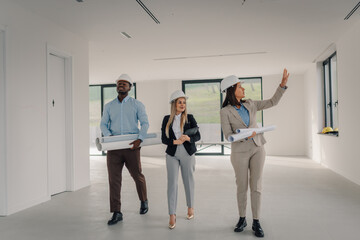 Architecture team planning new construction project
