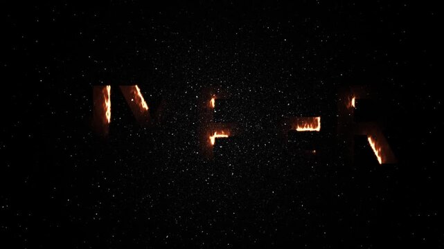 Hyper Text Neon Fire Animation - Glowing Energy Word Reveal