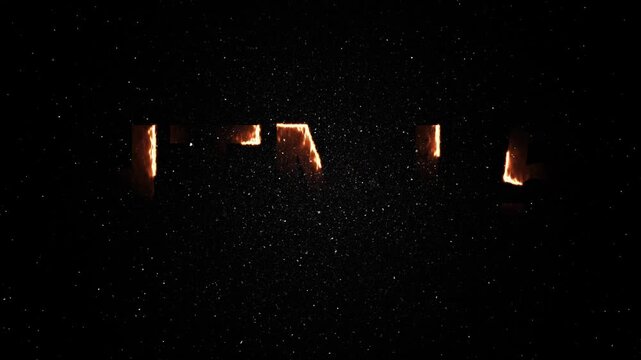 HTML5 Text Neon Fire Animation - Glowing Energy Word Reveal