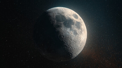 Naklejka premium Moon with Subtle Blue Atmospheric Glow and Detailed Craters