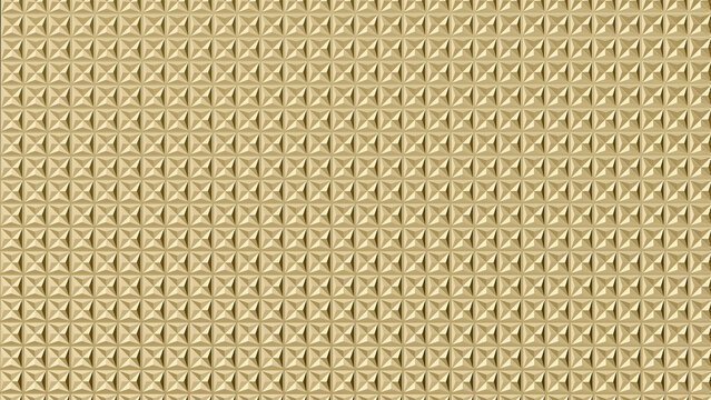 luxury gold geometric wall panel with 3d square pyramid pattern. modern architectural interior decor texture with metallic brass finish and elegant relief.