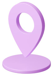 3D画像_マップピン_紫