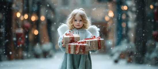 Obraz premium little angel christening, confirmation, first communion, church, peace, love, christmas,