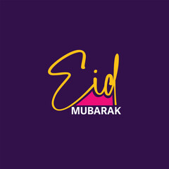 Fototapeta premium Festive Eid Mubarak Calligraphy Greeting