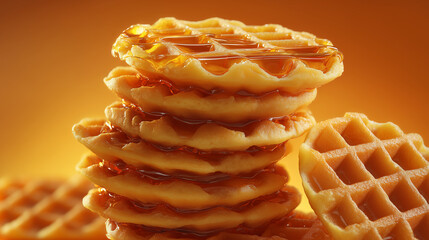 Sweet Breakfast Waffle Tower