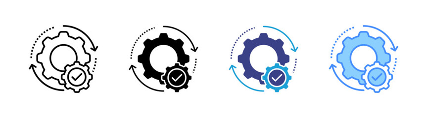 Execution icon set multiple style collection