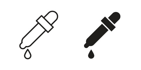 Eye dropper icon elements. A modern flat and line icons set