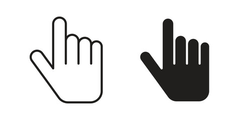 Obraz premium Finger icon elements. A modern flat and line icons set